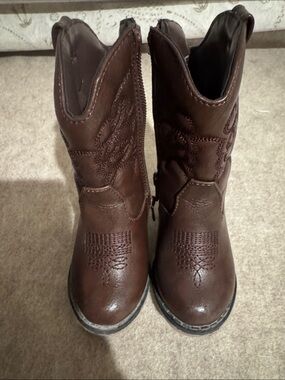 Cat & Jack Brown Embroidered Kids Western Boots